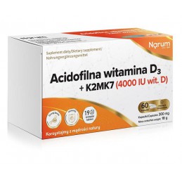 Acidofilna witamina D3 + K2Mk7 (4 000 IU wit. D), 60 kapsułek