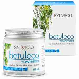 Betuleco 110 ml – butelka zawiesiny z 2% betuliną z kory brzozy do pielęgnacji skóry i włosów.