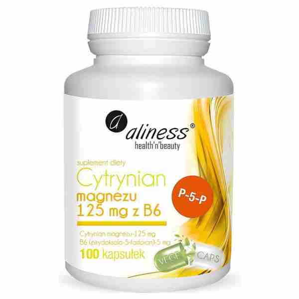 Cytrynian Magnezu 125 mg z B6 (P-5-P) x 100 vege caps