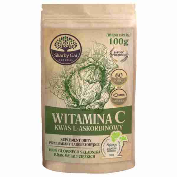 Witamina C z kapusty 100g (Kwas L- Askorbinowy) w proszku Skarby Gai